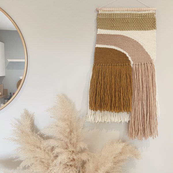 handmade, modern & contemporary woven wall hanging. handmade home textiles and decor.